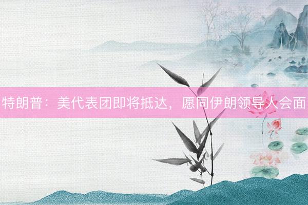特朗普：美代表团即将抵达，愿同伊朗领导人会面