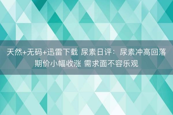 天然+无码+迅雷下载 尿素日评：尿素冲高回落期价小幅收涨 需求面不容乐观