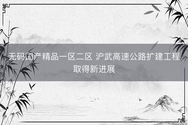 无码国产精品一区二区 沪武高速公路扩建工程取得新进展
