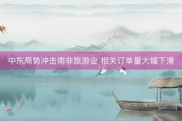 中东局势冲击南非旅游业 相关订单量大幅下滑