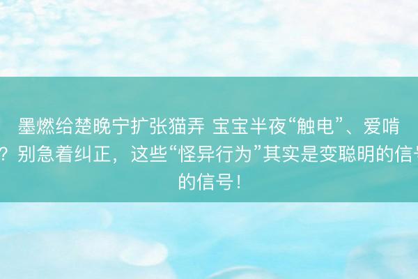 墨燃给楚晚宁扩张猫弄 宝宝半夜“触电”、爱啃手？别急着纠正，这些“怪异行为”其实是变聪明的信号！