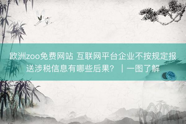 欧洲zoo免费网站 互联网平台企业不按规定报送涉税信息有哪些后果？｜一图了解