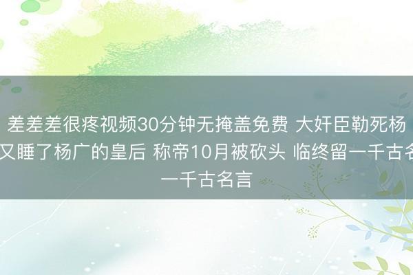 差差差很疼视频30分钟无掩盖免费 大奸臣勒死杨广 又睡了杨广的皇后 称帝10月被砍头 临终留一千古名言