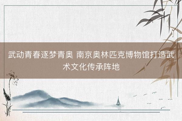 武动青春逐梦青奥 南京奥林匹克博物馆打造武术文化传承阵地
