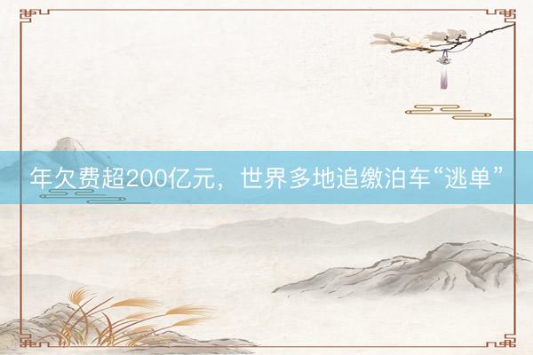 年欠费超200亿元，世界多地追缴泊车“逃单”