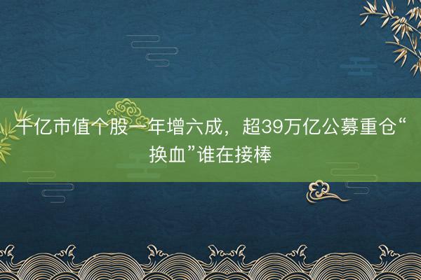 千亿市值个股一年增六成，超39万亿公募重仓“换血”谁在接棒