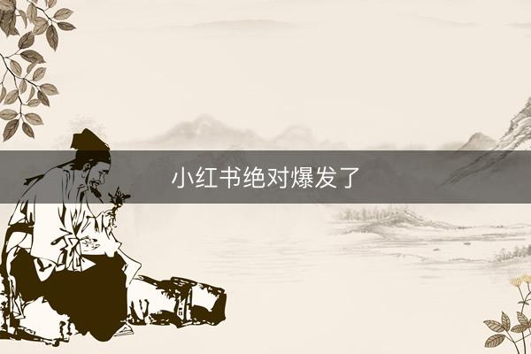 小红书绝对爆发了