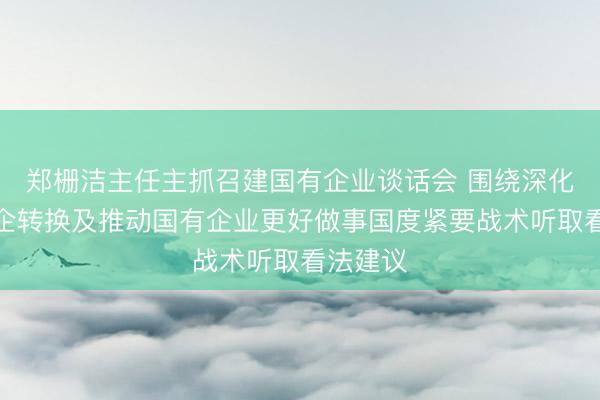 郑栅洁主任主抓召建国有企业谈话会 围绕深化国资国企转换及推动国有企业更好做事国度紧要战术听取看法建议